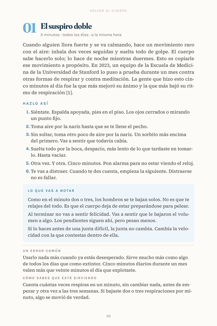 Práctica 01 · El suspiro doble, página completa del libro