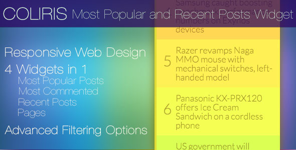 Coliris - Most Popular Recent Posts Widget
